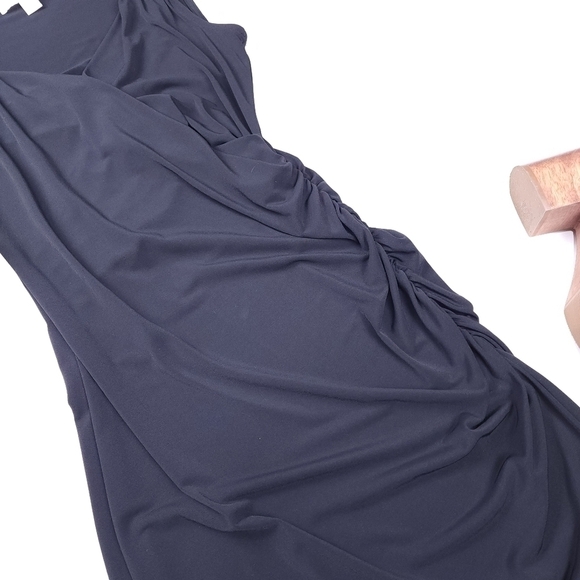 🔴 Michael Kors Black Poly Rouged Side Slip Dress sz S - Picture 7 of 7